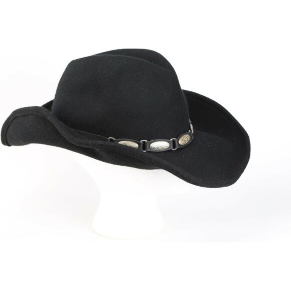 SCALA Black Wool Fedora Cowboy Western Hat One Size - Picture 4 of 12